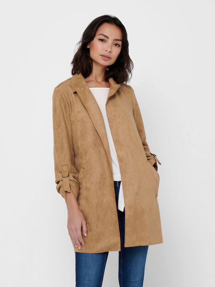 SUEDE REAL LEATHER COAT FOR WOMEN