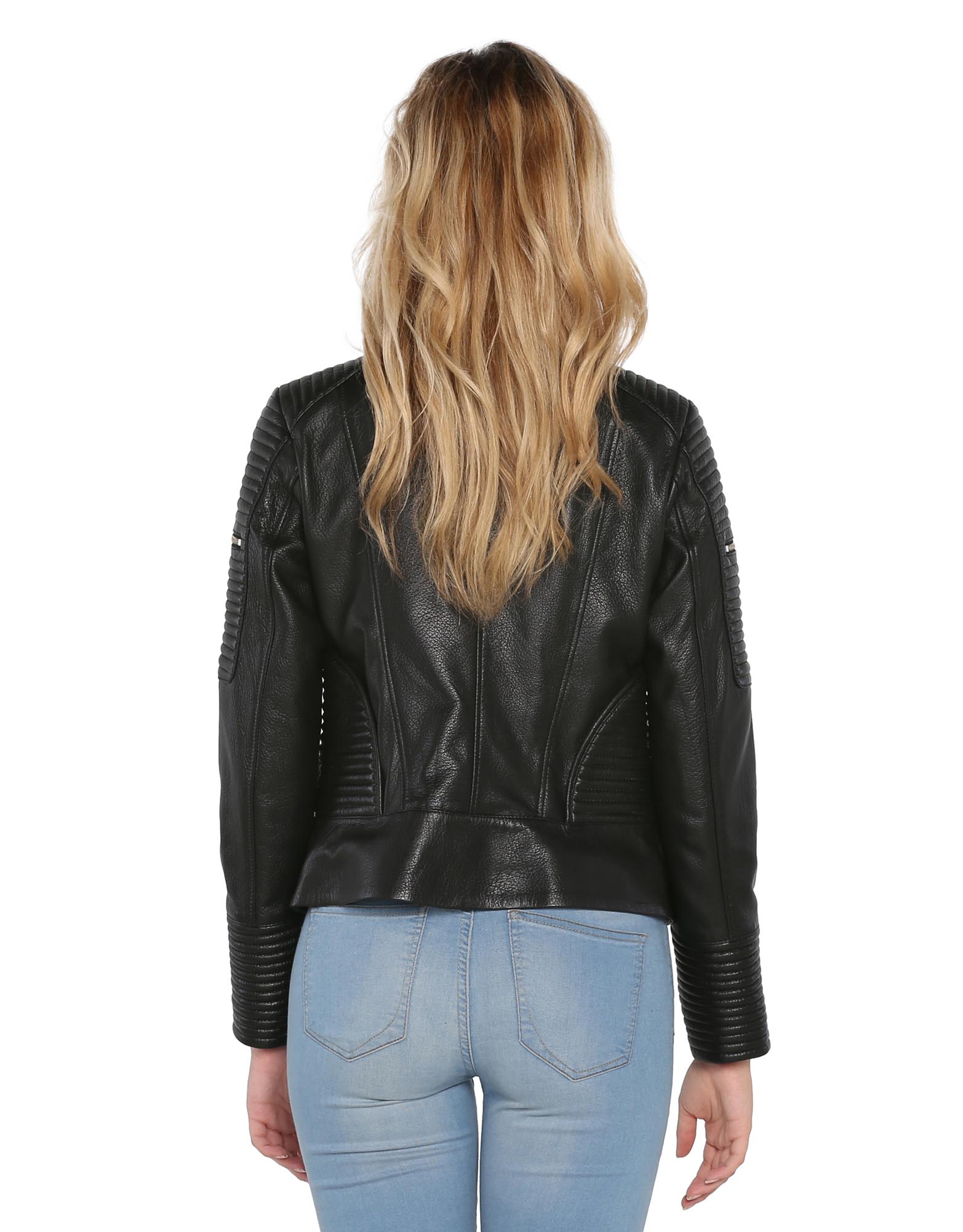 Women's Bomber Black Real Leather Jacket