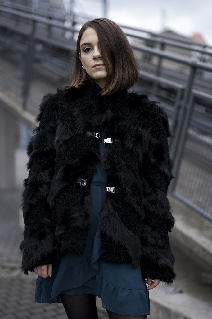 Women’s Winter Harness Design Fur Jacket