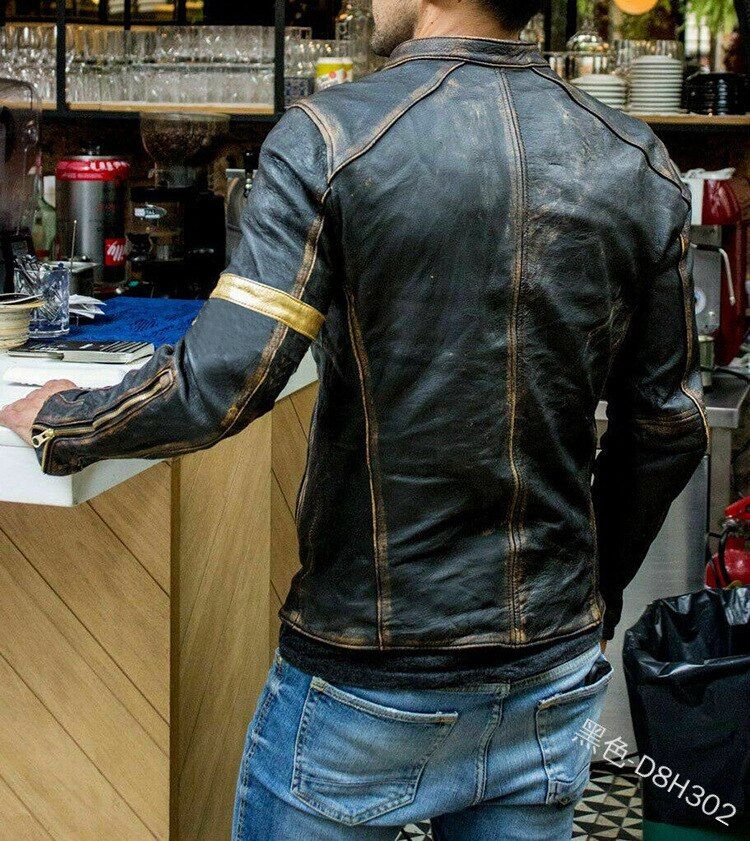 Retro 2.0 Cafe Racer Leather Jacket, Handmade Jacket