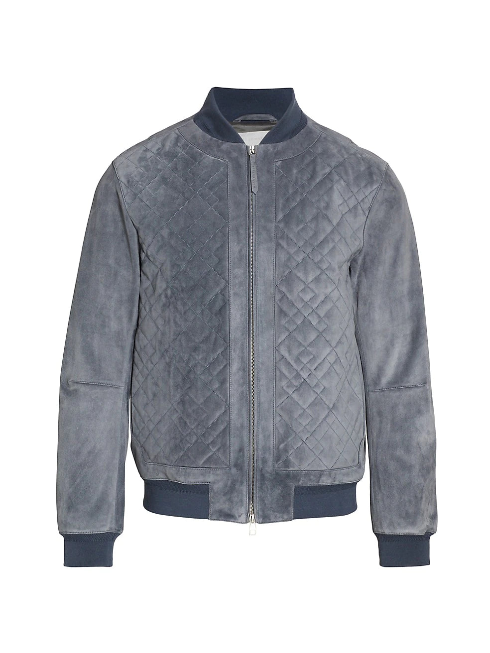 Quilted Real Suede Bomber Leather Jacket
