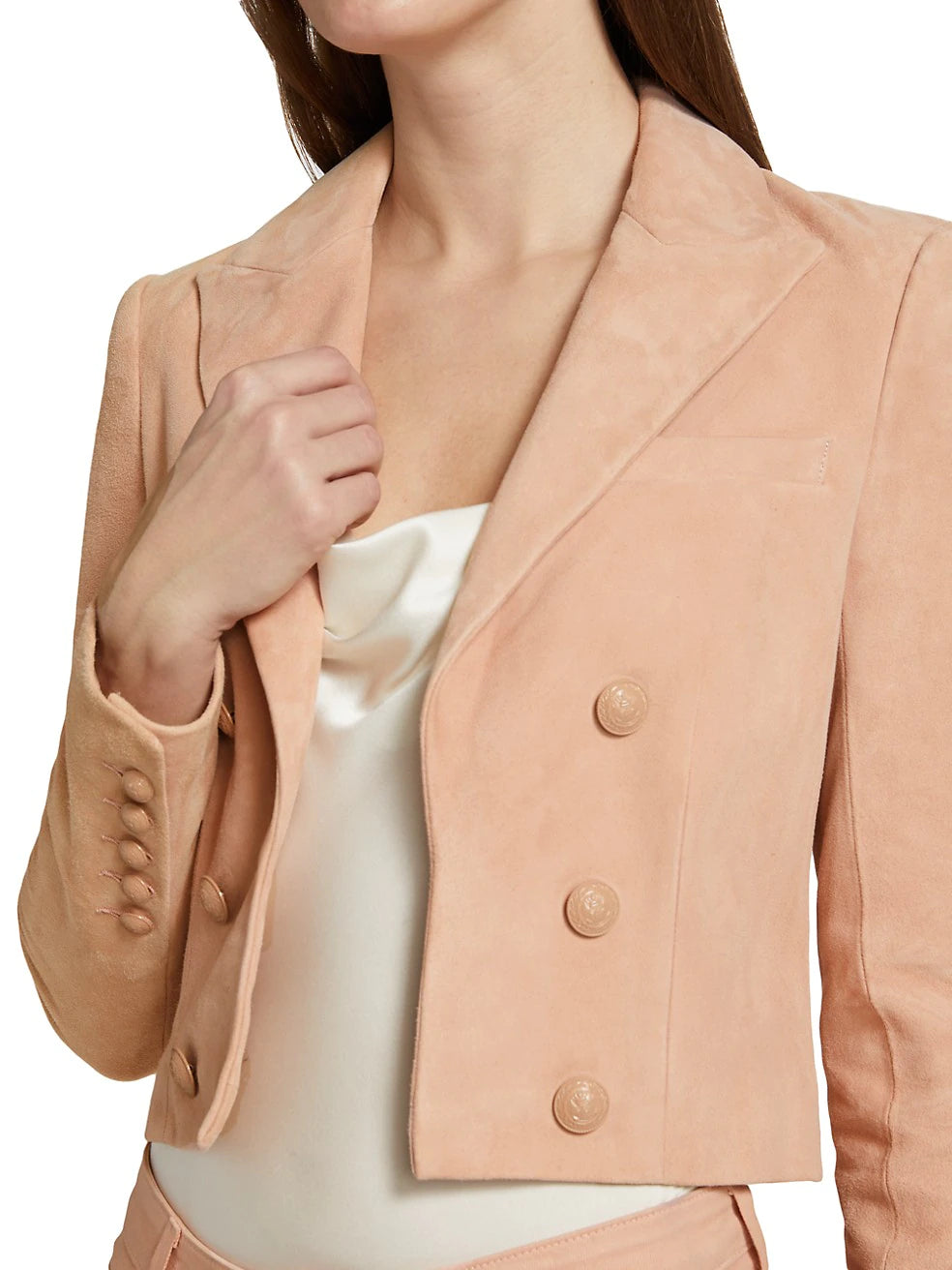 Real Suede Cropped Blazer For Women New Stylish look Leather Jacket