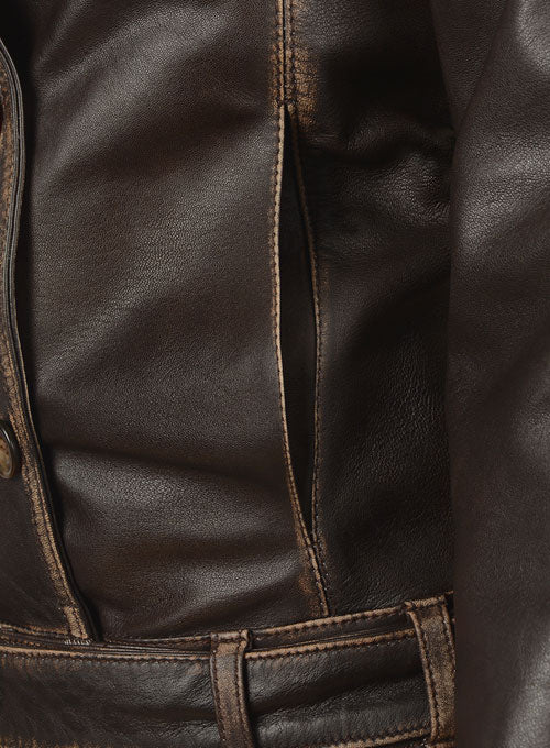 Scarlett Johansson The Winter Soldier Genuine Brown Leather Jacket