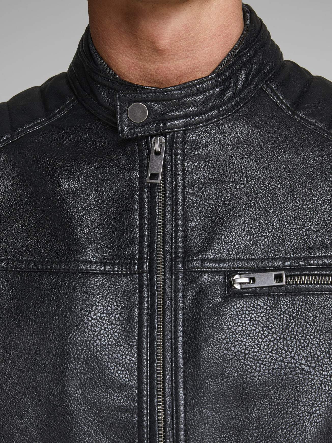 Slim Fit Bomber Leather Jacket