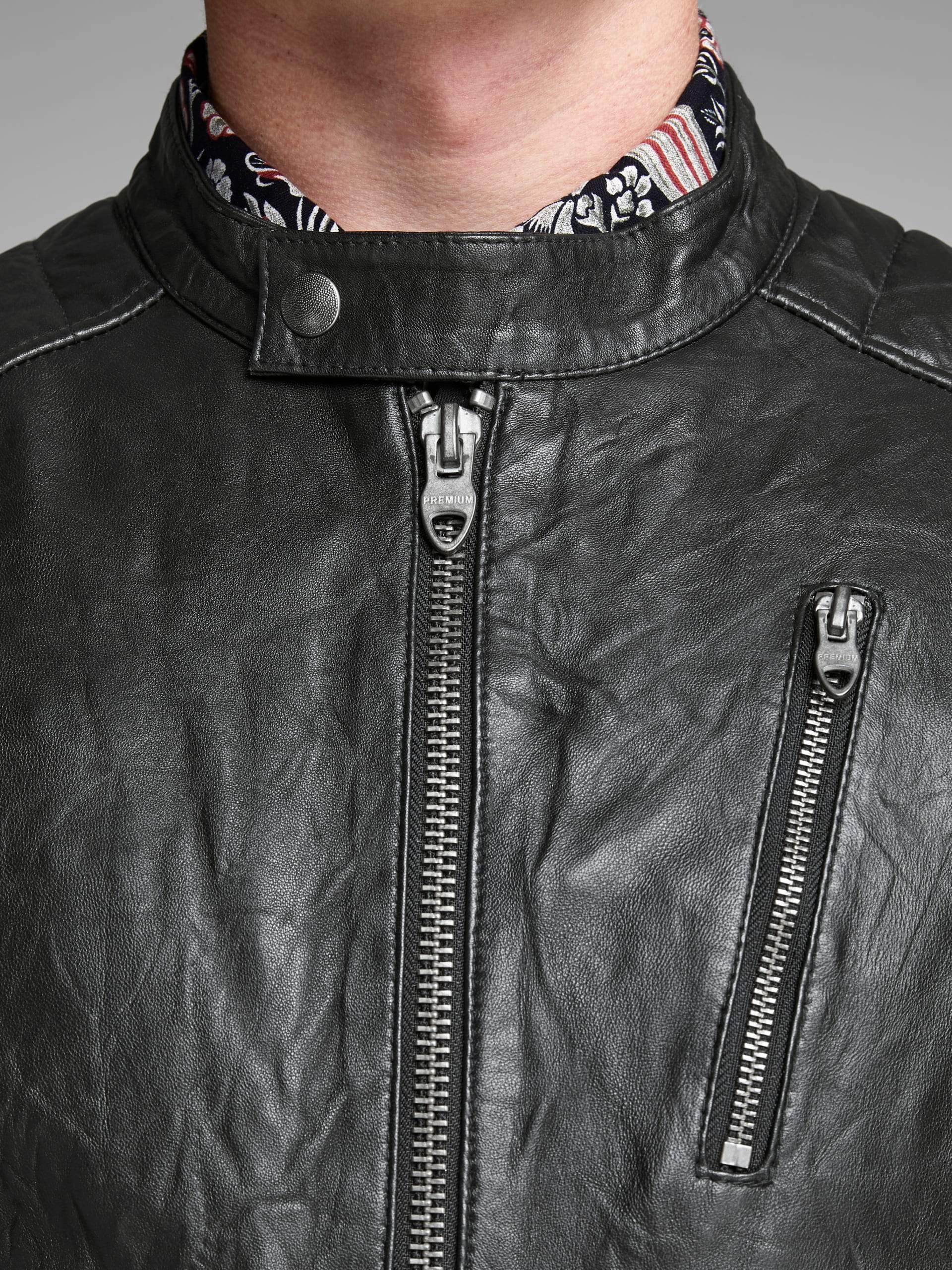 Black Bomber Vintage Leather Jacket