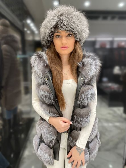 Silver Style Vest Outfit Fur Leather Jacket