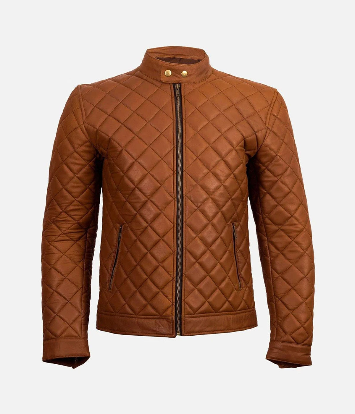 Men’s Slim Fit Quilted Biker Leather Jacket