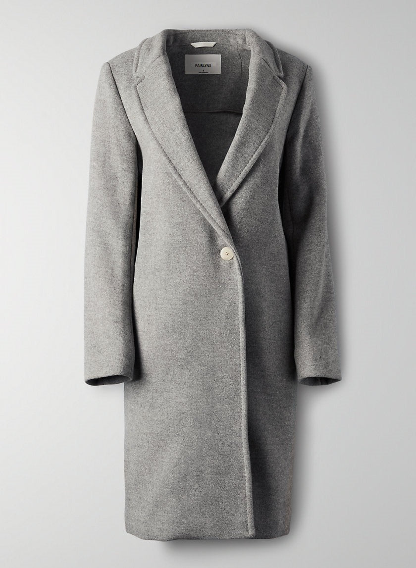 Women Wool Long Coat Gray Color Style