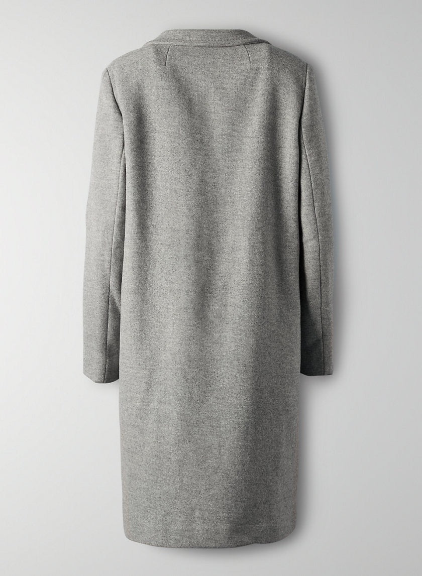 Women Wool Long Coat Gray Color Style