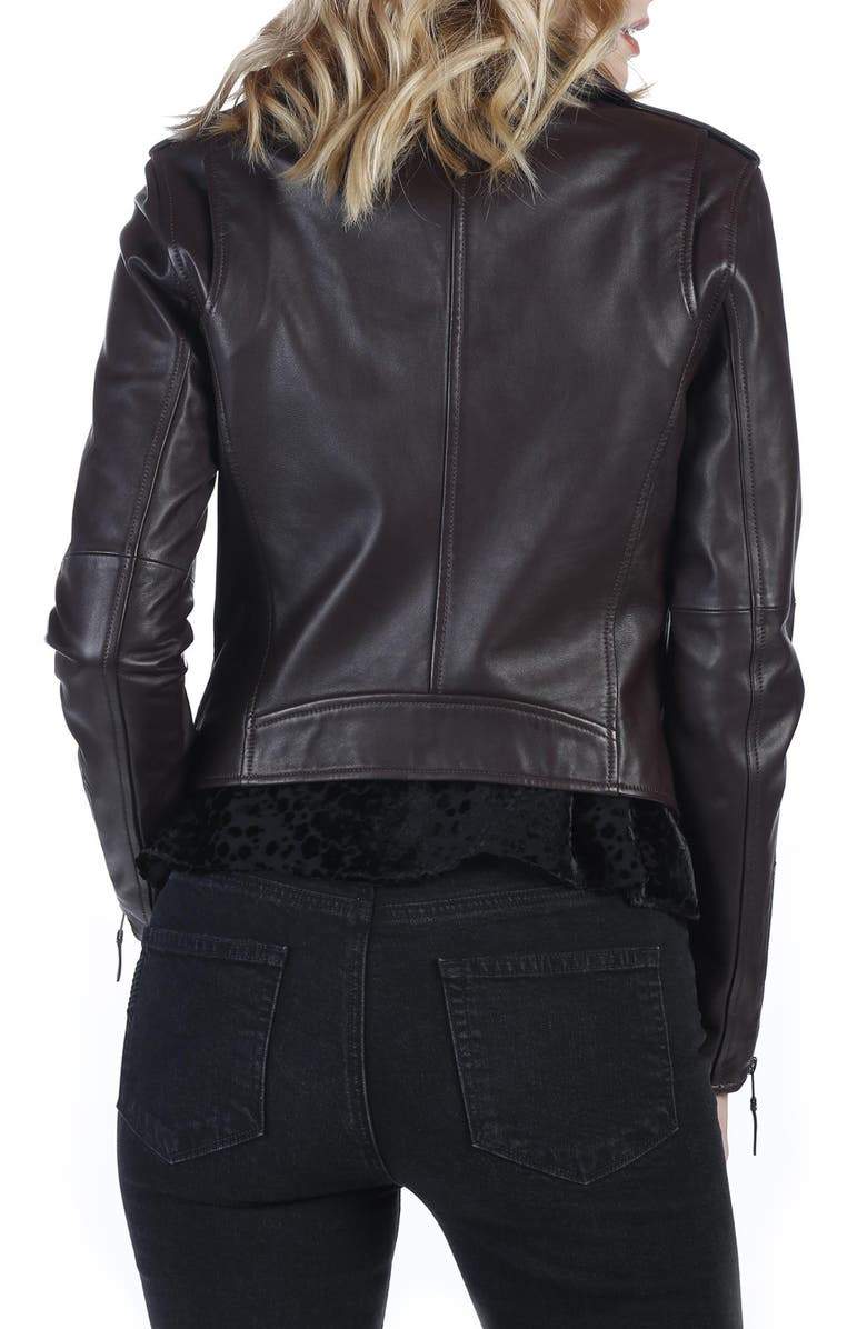 Danette Leather Moto Biker Leather Jacket