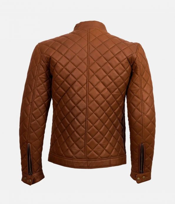 Men’s Slim Fit Quilted Biker Leather Jacket