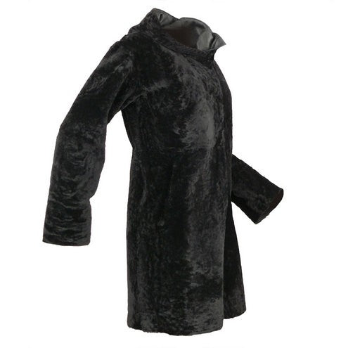 Womens Shearling Reversible Hood Coat
