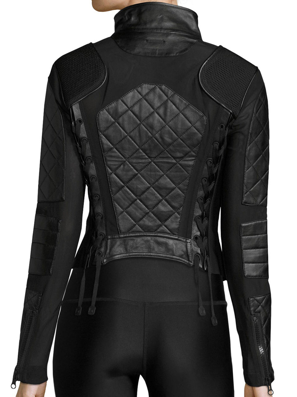 Womens Quilted Moto Leather Jacket