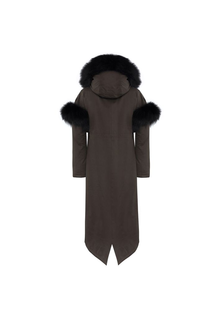 Women's Winter Long Hoodie Fur Coat