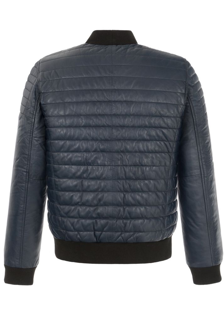 WARM MEN'S WINTER JACKET IN THE LEATHER STYLE