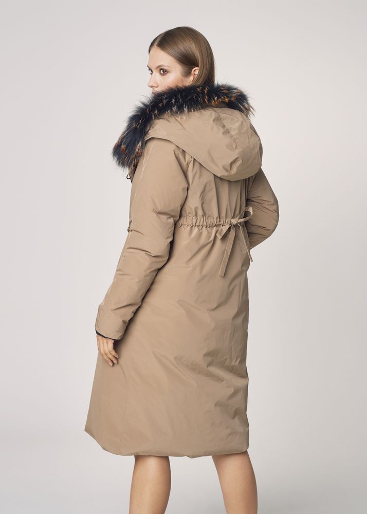 Women Reversible Fur Hood Jacket For Winter