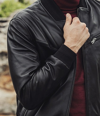 Mens Black Leather Jackets in USA, Motorcycle Leather Jacket