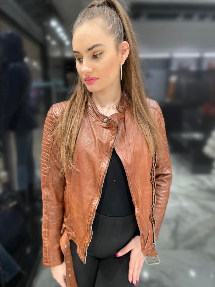 Women's Stylish Quilted Biker Leather Jacket