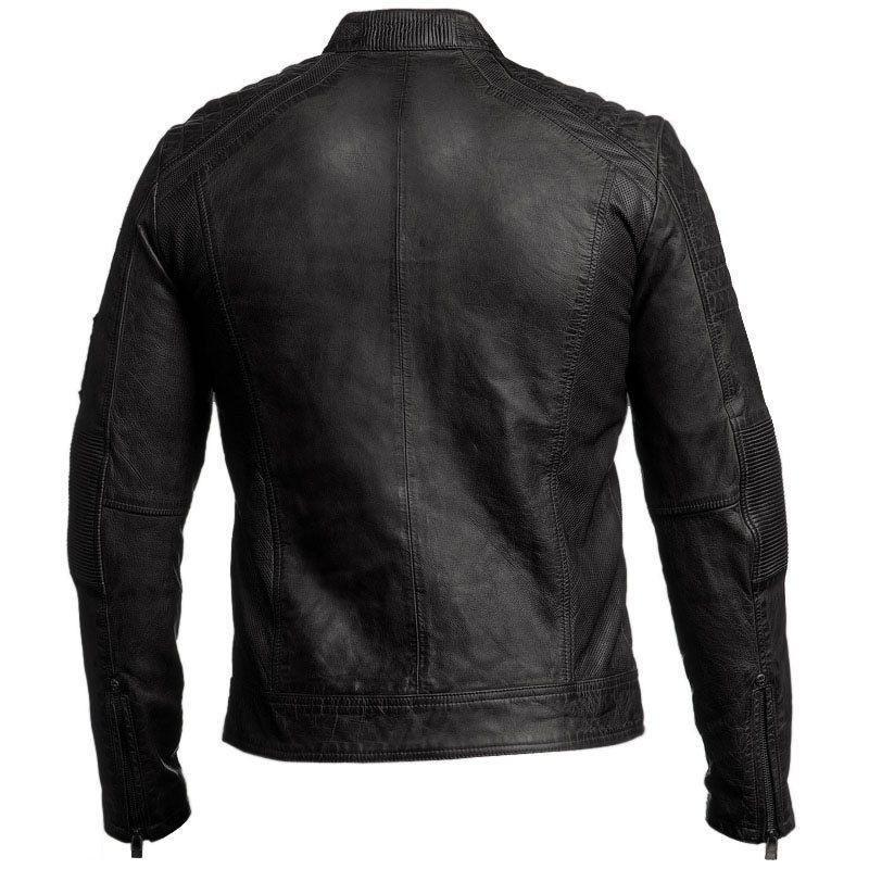 Mens Bomber Jacket Classic Vintage Black Leather