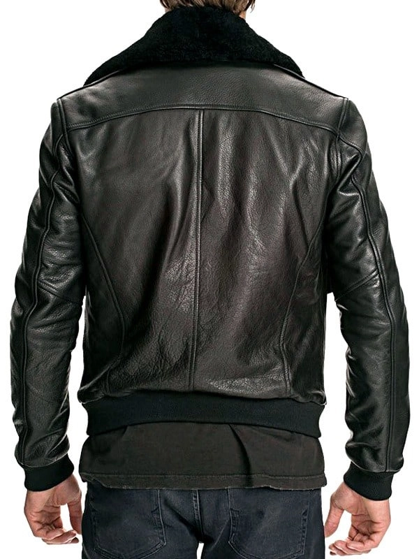Air Force Leather Bomber Jacket Fur Collar
