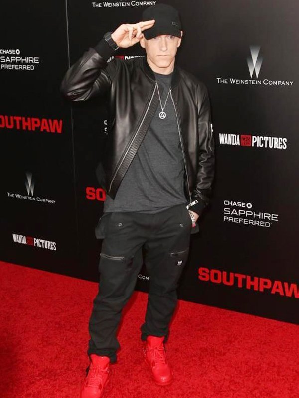American Rapper Eminem Bomber Leather Jacket