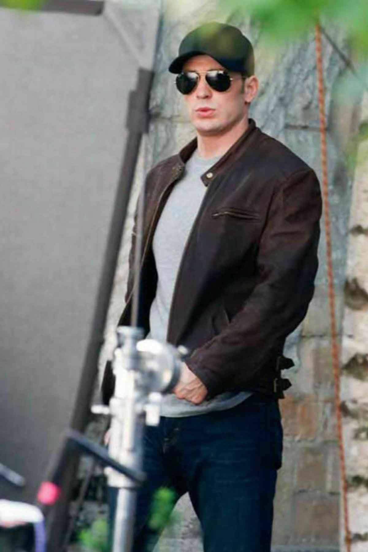 Captain America Costume Steve Rogers Brown Distressed Genuine Leather Jacket