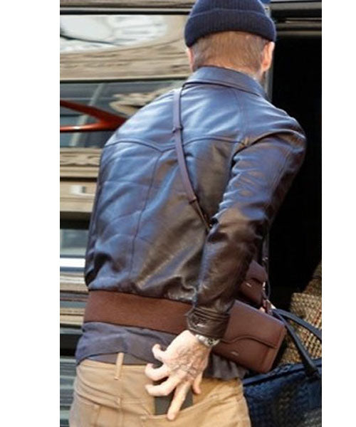 David Beckham Brown Leather Jacket