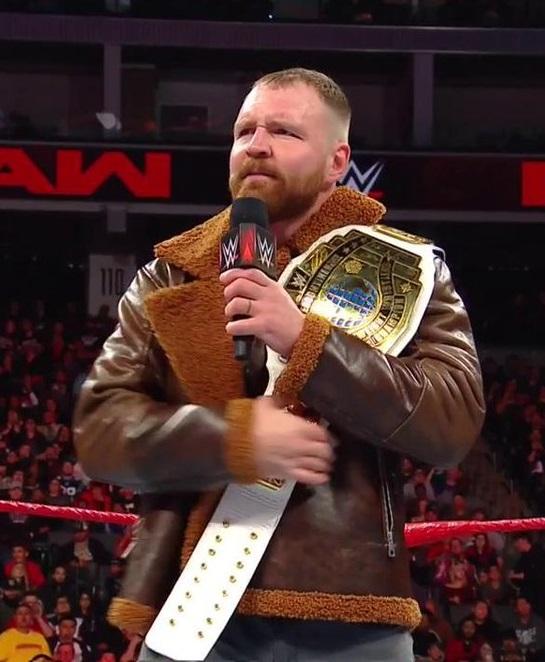 Dean Ambrose Brown Shearling Leather Jacket