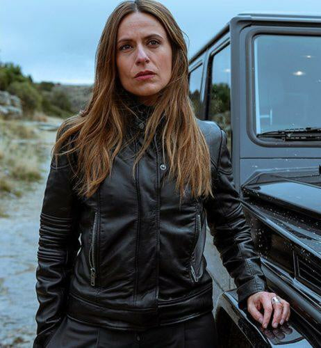 Raquel Murillo Money Heist Black Leather Jacket