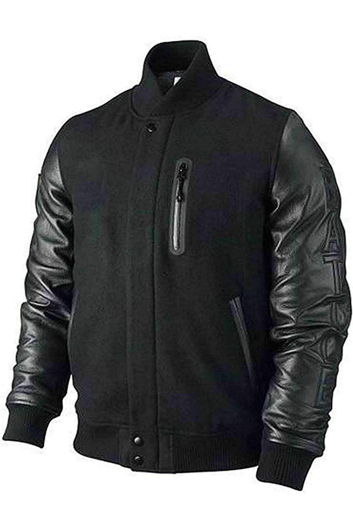 Michael B. Jordan Creed Bomber Jacket With Cowhide Leather Sleeves