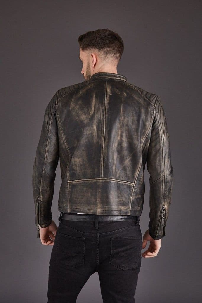 Men's Vintage Style Biker Leather Jacket