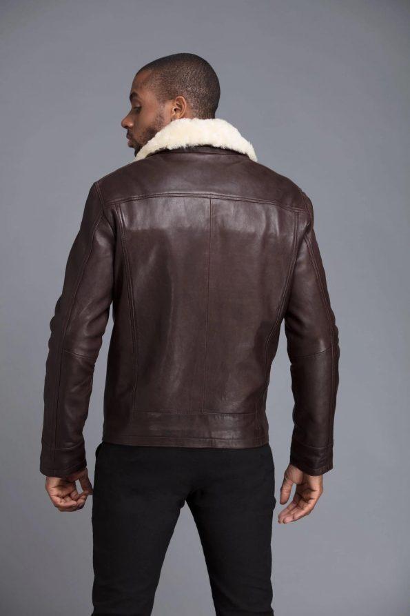 Chocolate Color Real Fur Eskimo Collar Jacket For Men