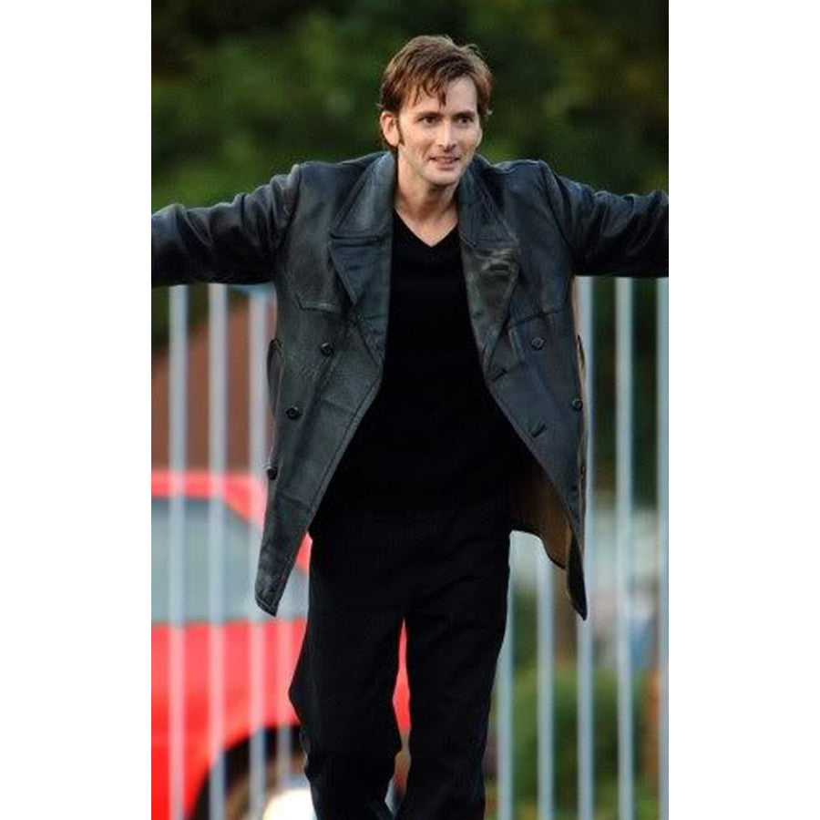 David Tennant Doctor Who Leather Trench Coat