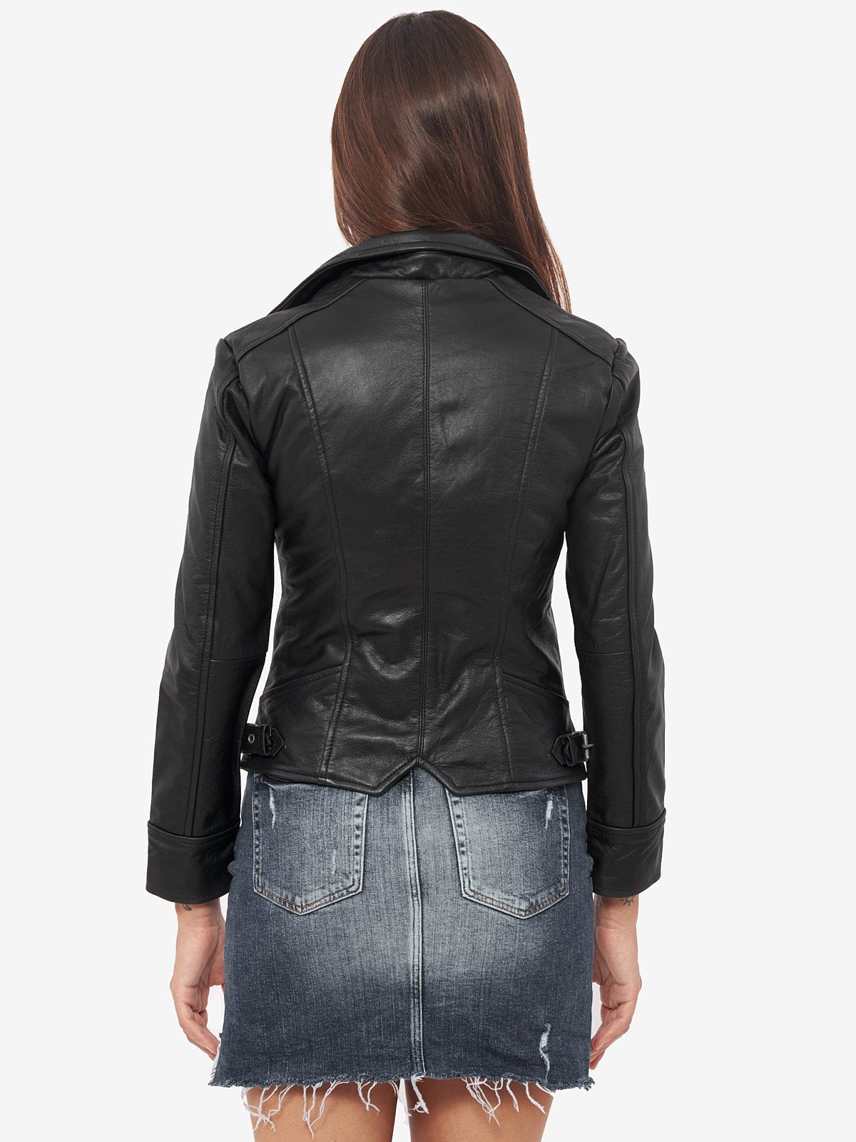 Black Biker Short Body GRIVETY Leather Jacket