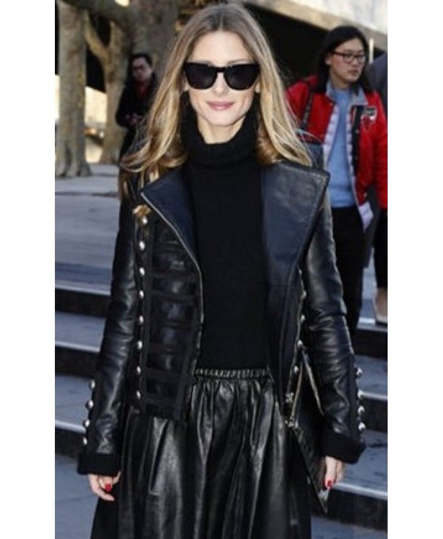 Fairlynx Olivia Palermo Stylish Women Celebrity Real Leather Jacket