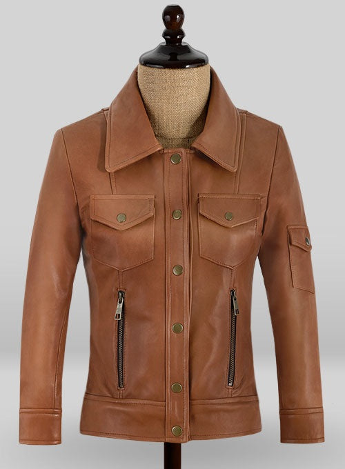Gigi Hadid Slim Fit Leather Jacket