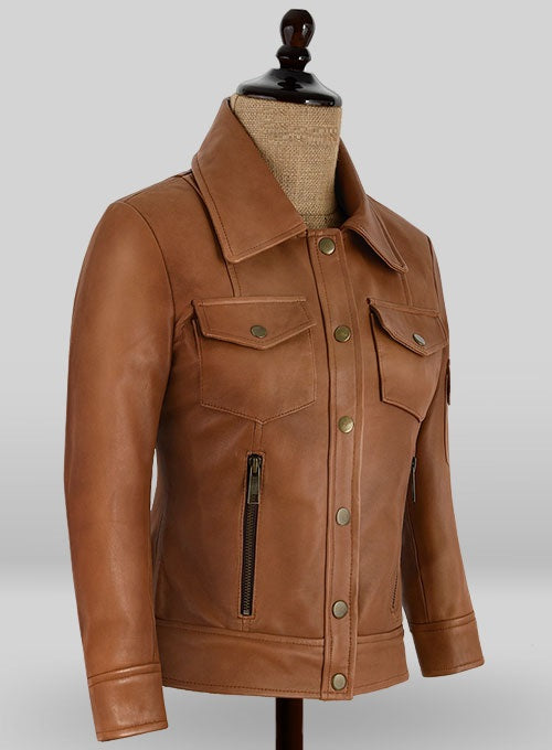 Gigi Hadid Slim Fit Leather Jacket