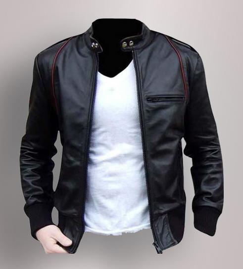 Mens Stylish Leather Motorcycle Jacket