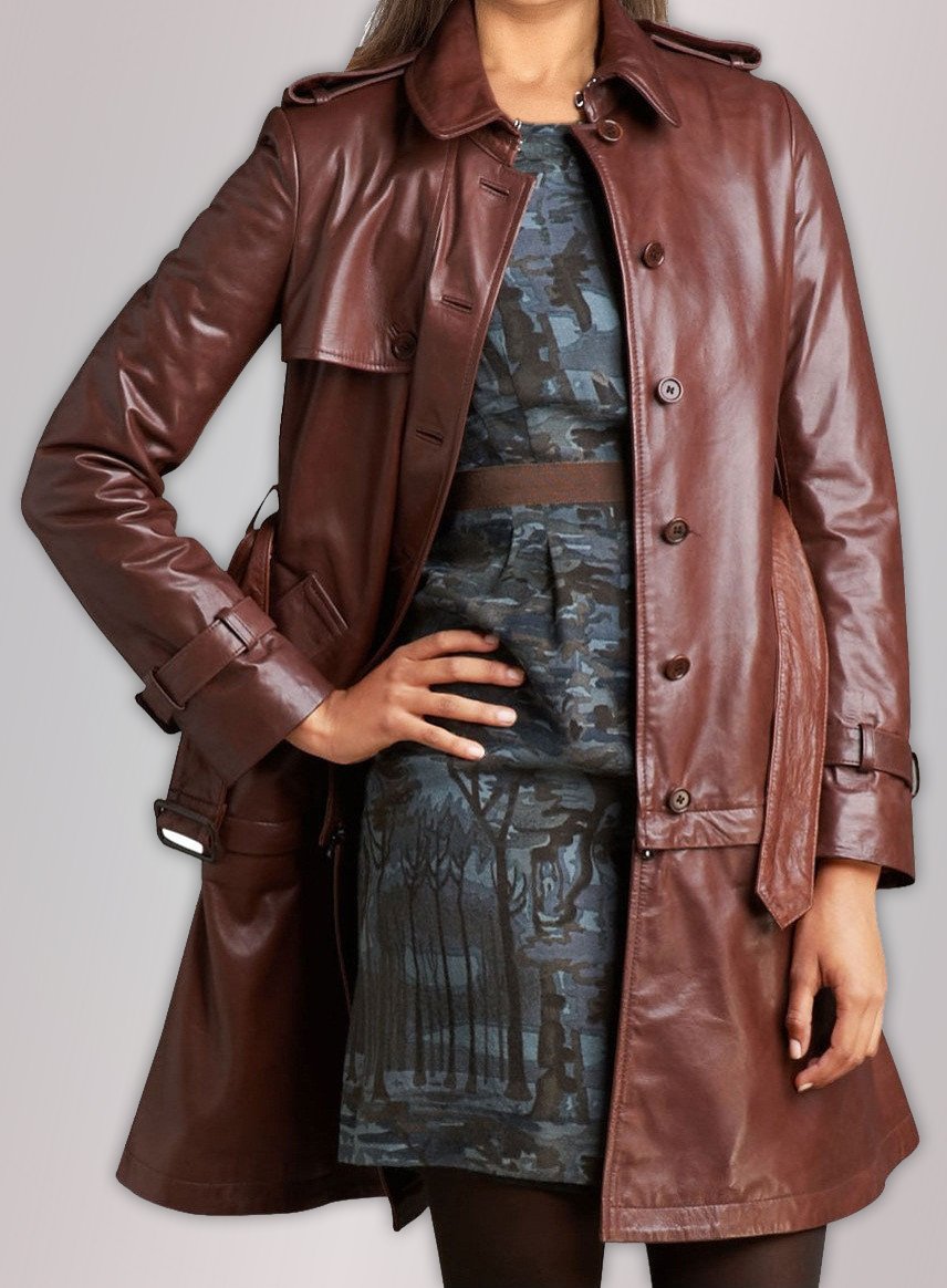 WOMAN LEATHER LONG REAL LEATHER COAT