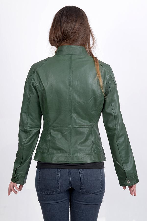 Women Elegant Bomber ENETLY Leather Jacket
