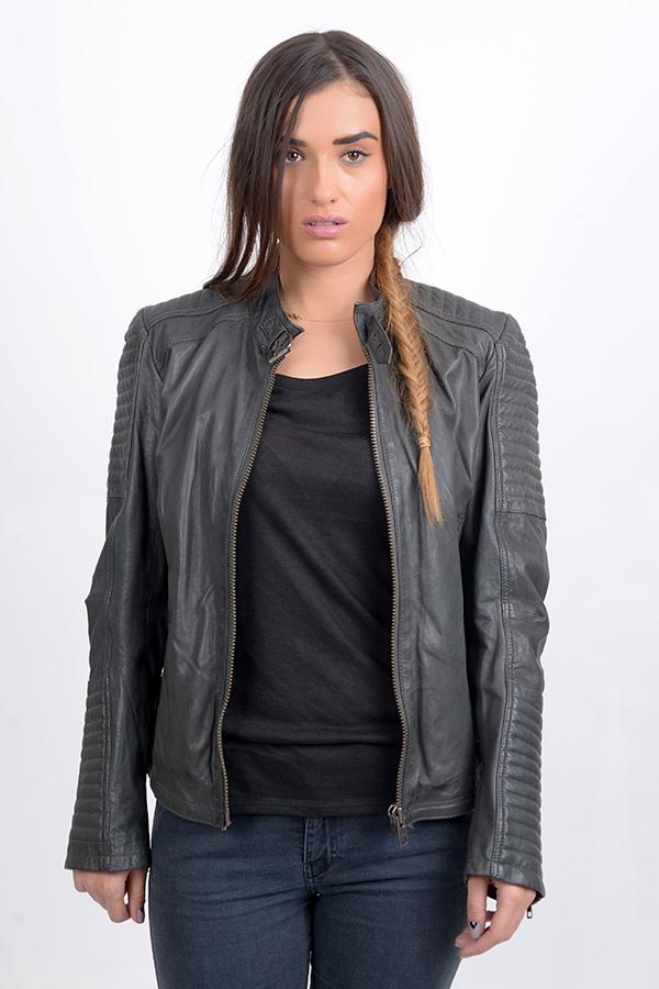 Women Bomber FIOLTY Leather Jacket