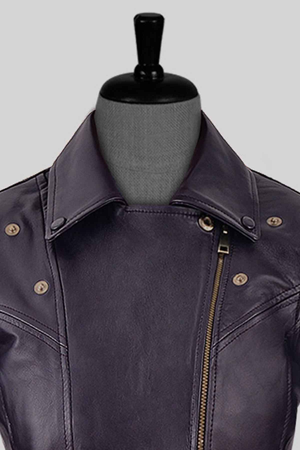Amazing Purple Natalie Portman Vox Lux Leather Jacket