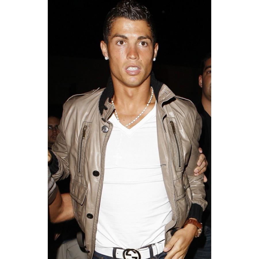 Steel Cristiano Ronaldo Leather Jacket