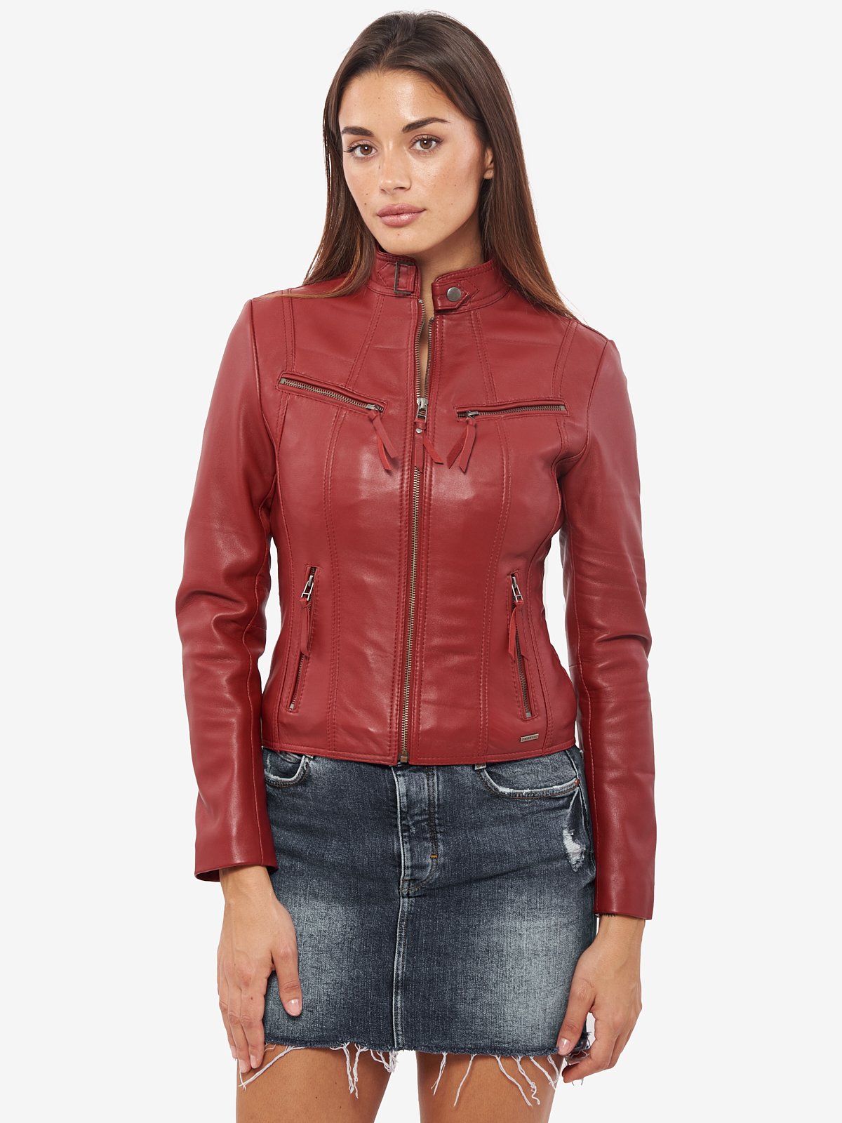 Women Body Fit Bomber KARIOX F-L 41 Leather Jacket