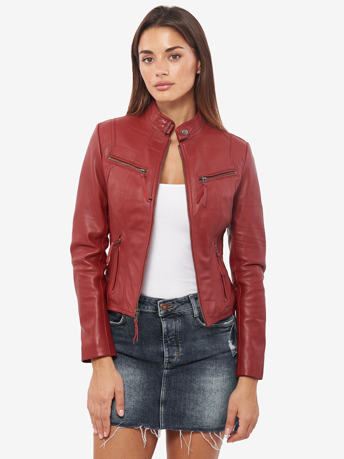 Women Body Fit Bomber KARIOX F-L 41 Leather Jacket